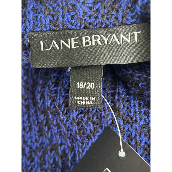Lane Bryant Top Size 18/20 Blue Scoop Neck Strappy Back Long Sleeve Sweater - Picture 4 of 9